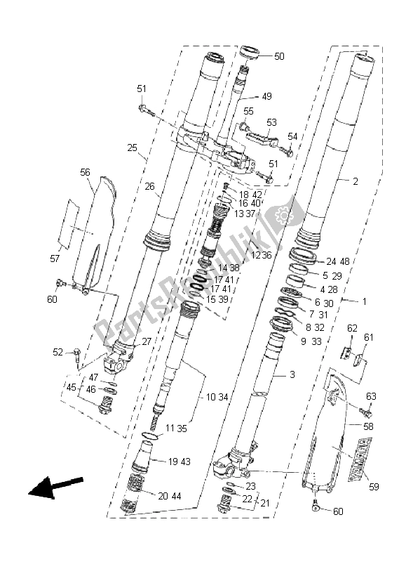 Wszystkie części do Przedni Widelec Yamaha YZ 250 2011