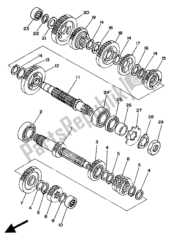 Wszystkie części do Przenoszenie Yamaha TY 250R 1991