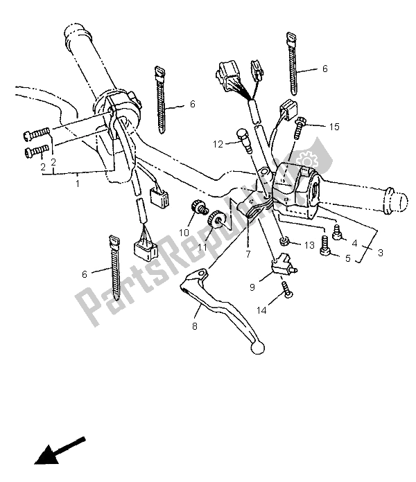 All parts for the Handle Switch & Lever of the Yamaha XJ 600N 1995