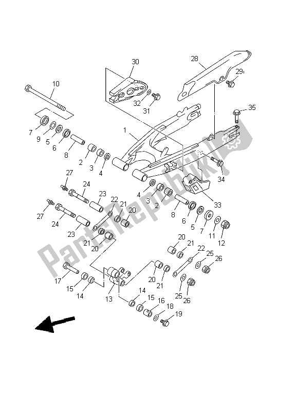 Tutte le parti per il Braccio Posteriore del Yamaha DT 125R 2002