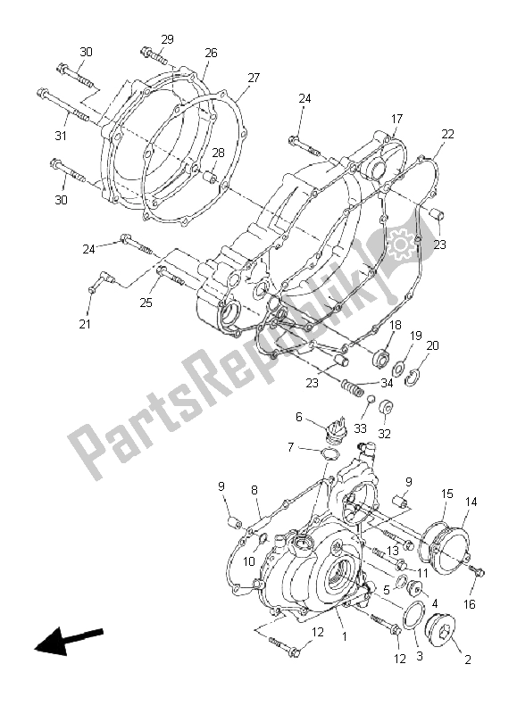 Todas las partes para Tapa Del Cárter 1 de Yamaha WR 450F 2008