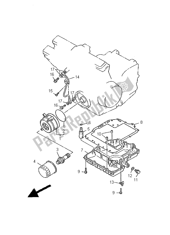 Toutes les pièces pour le Refroidisseur D'huile du Yamaha YZF 600R Thundercat 2000