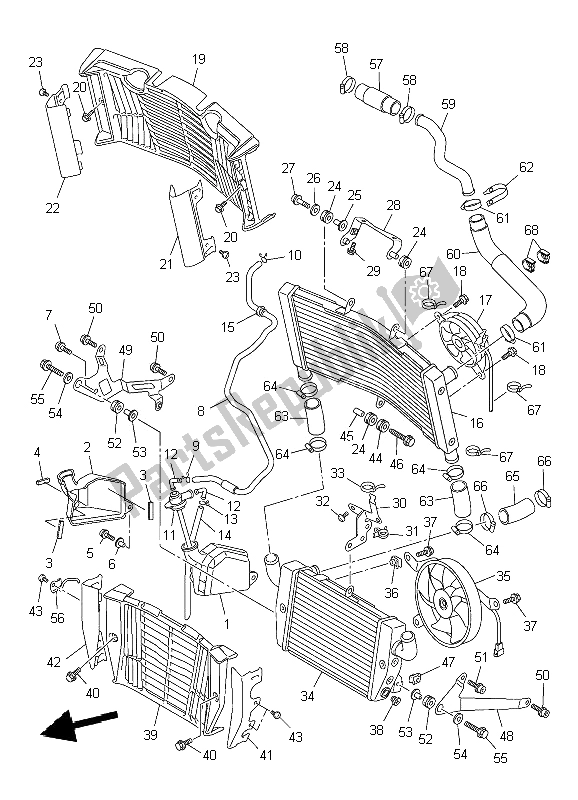 Tutte le parti per il Tubo Del Radiatore del Yamaha VMX 17 1700 2009