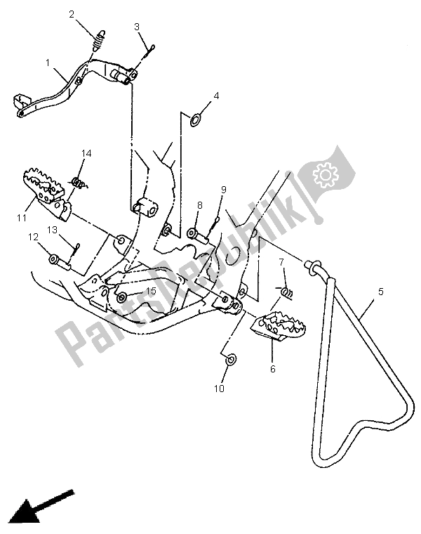 Todas as partes de Suporte E Apoio Para Os Pés do Yamaha YZ 80 LW 1999