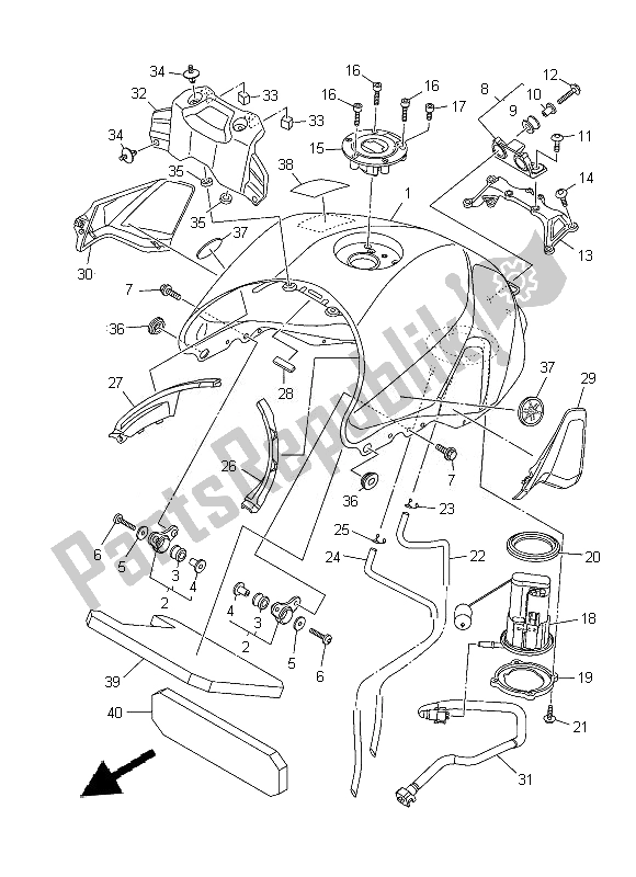 Toutes les pièces pour le Réservoir D'essence du Yamaha MT 09 900 2014