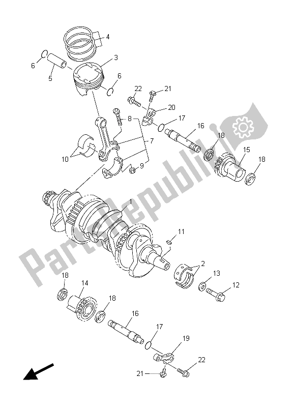 All parts for the Crankshaft & Piston of the Yamaha FJR 1300 AE 2015