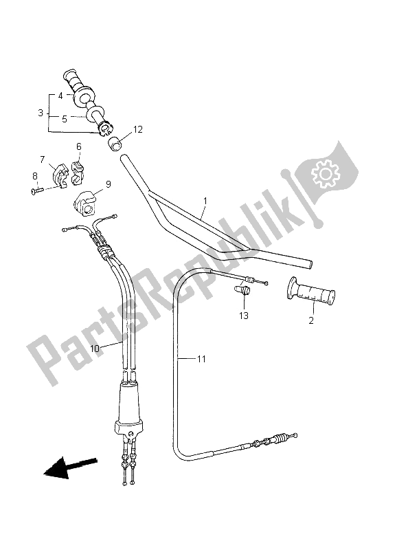 Tutte le parti per il Maniglia E Cavo Dello Sterzo del Yamaha WR 426 400F 2002