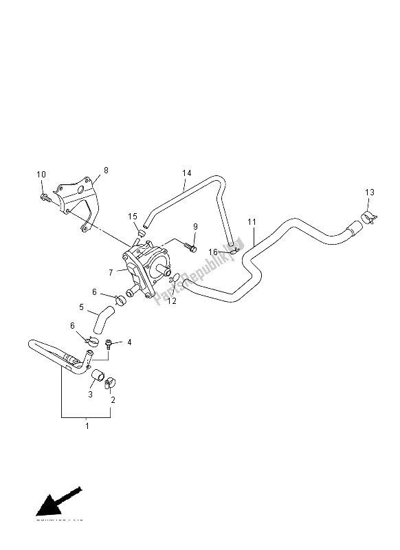 All parts for the Air Induction System of the Yamaha WR 250F 2014