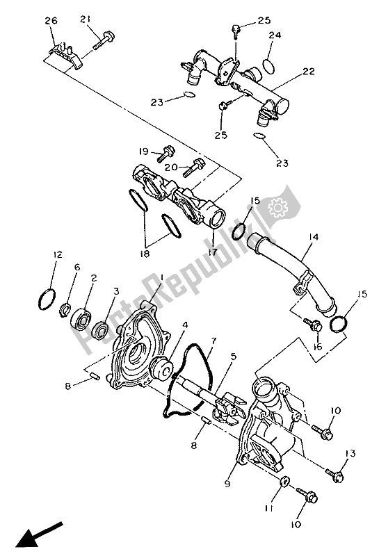 Wszystkie części do Pompa Wodna Yamaha FZR 1000 1990
