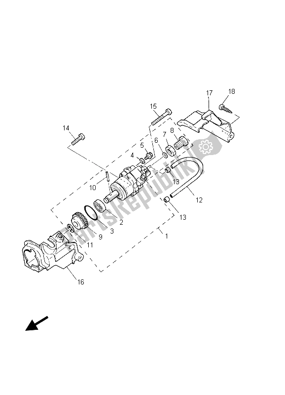 Toutes les pièces pour le La Pompe à Huile du Yamaha PW 50 2003