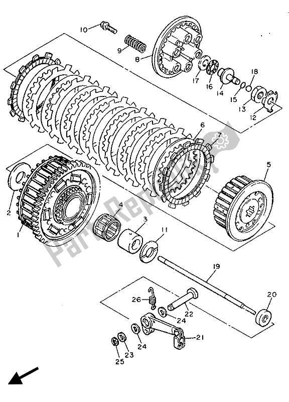 Wszystkie części do Sprz? G? O Yamaha FZ 750R 1989