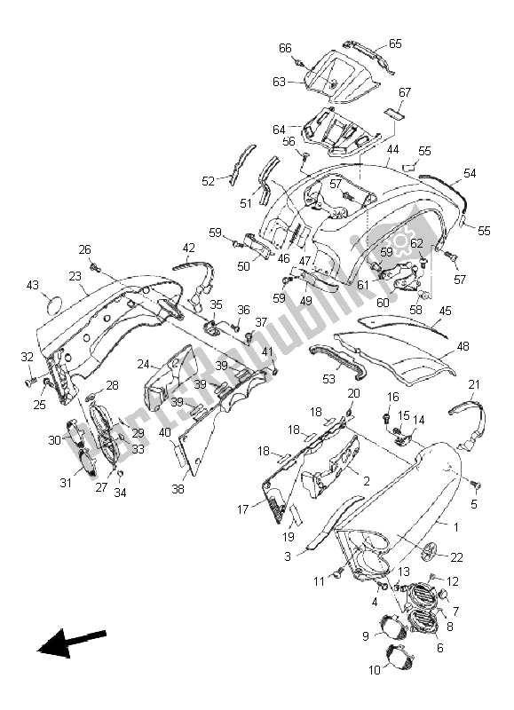 Todas las partes para Cubierta Lateral de Yamaha VMX 17 1700 2011