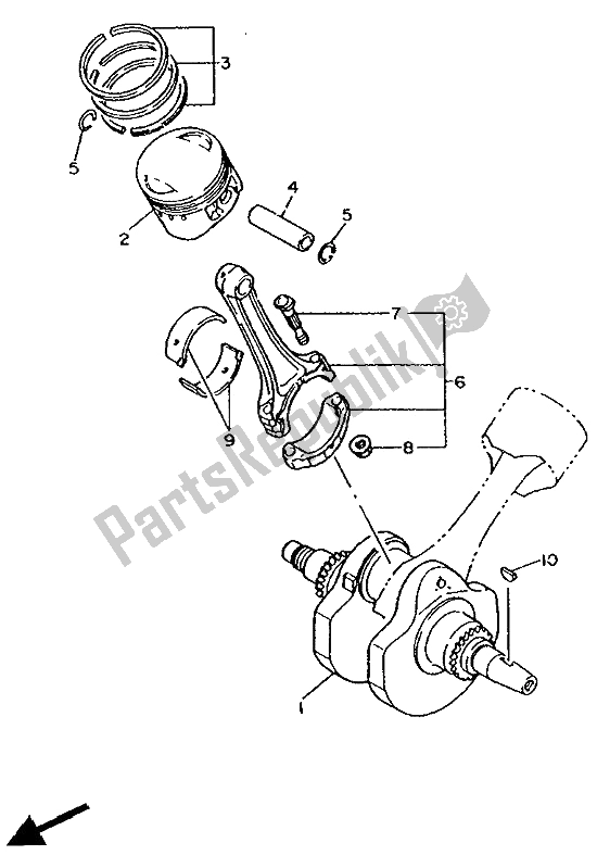 Toutes les pièces pour le Vilebrequin Et Piston du Yamaha XV 535 Virago 1991