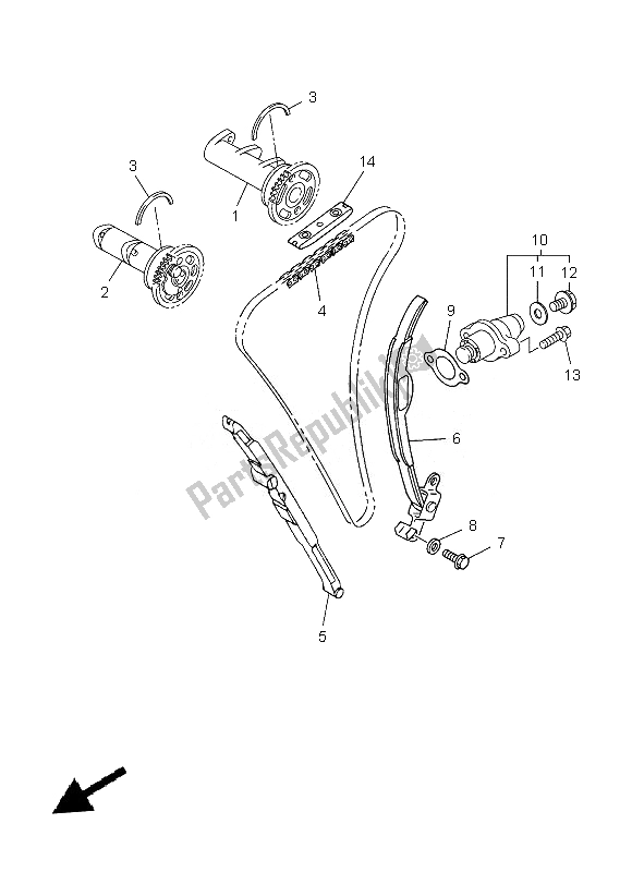 All parts for the Camshaft & Chain of the Yamaha WR 250F 2013