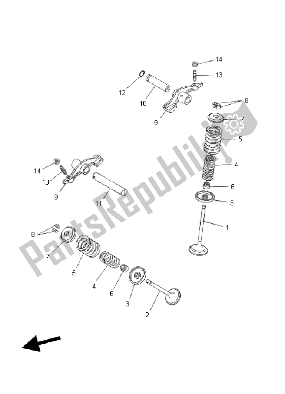 Todas las partes para Válvula de Yamaha YBR 250 2011