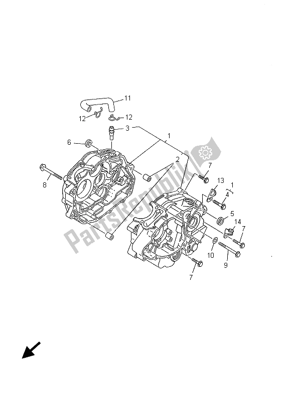 All parts for the Crankcase of the Yamaha TW 125 2001