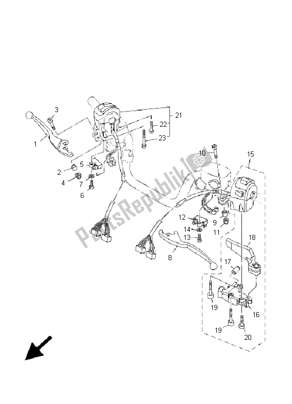 Tutte le parti per il Impugnatura Interruttore E Leva del Yamaha XP 500A T MAX 2005