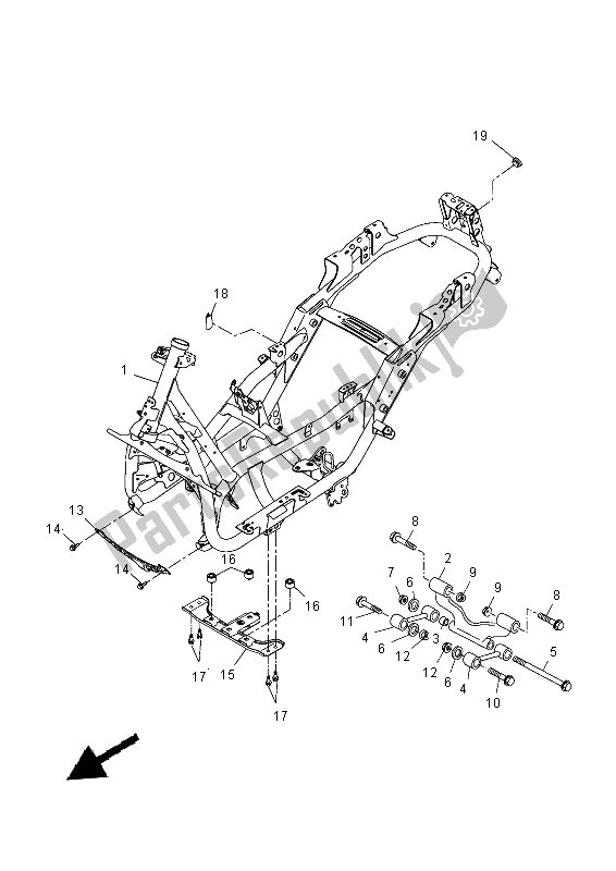 Tutte le parti per il Telaio del Yamaha YP 250R 2015