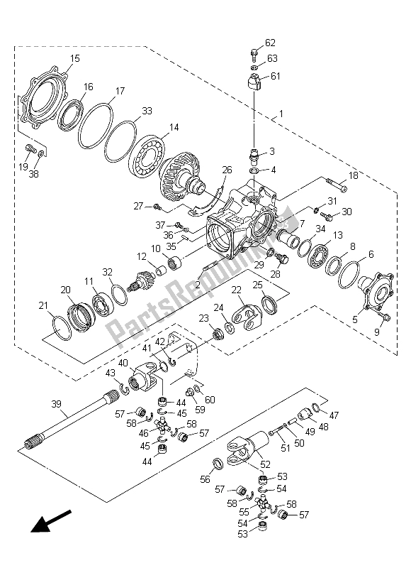Alle onderdelen voor de Aandrijfas van de Yamaha VMX 17 1700 2015