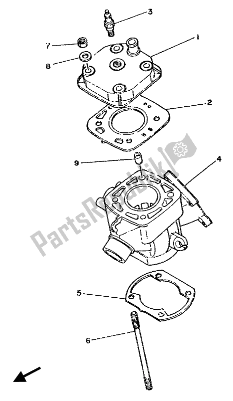 Wszystkie części do Cylinder Yamaha YZ 80 1987