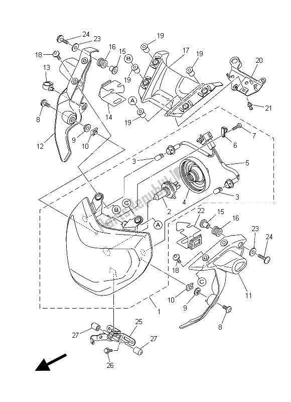 Toutes les pièces pour le Phare du Yamaha MT 09A 900 2015