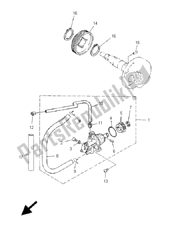 All parts for the Oil Pump of the Yamaha CS 50R AC JOG 2009