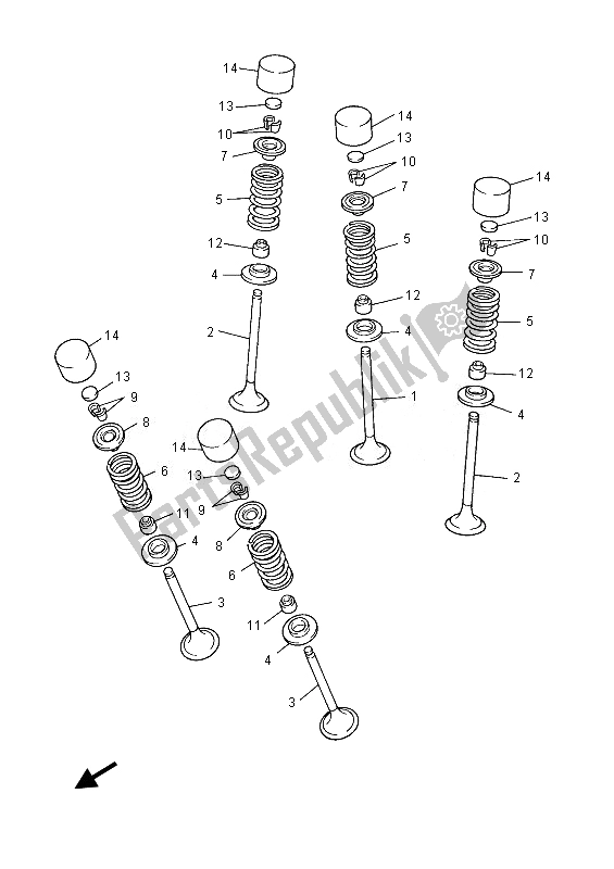 Wszystkie części do Zawór Yamaha YFZ 450 Rsed 2013