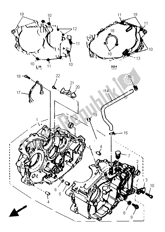 Tutte le parti per il Carter del Yamaha SZR 660 1997