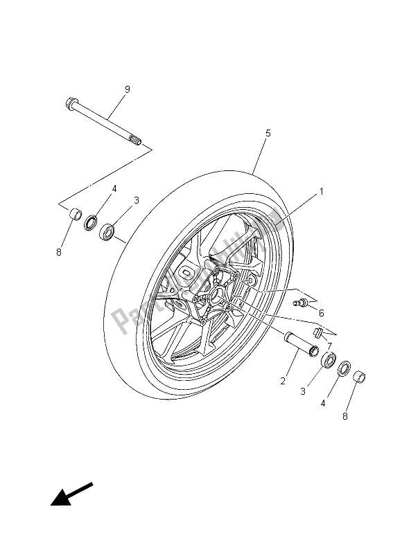 Todas las partes para Rueda Delantera de Yamaha MT-07 A 700 2015