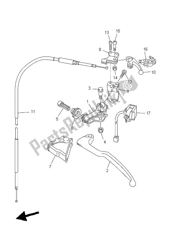 Tutte le parti per il Impugnatura Interruttore E Leva del Yamaha YZ 450F 2007