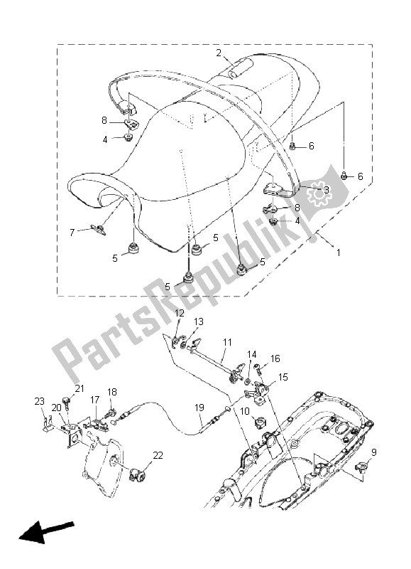 All parts for the Seat of the Yamaha MT 01 5 YU4 1670 2006