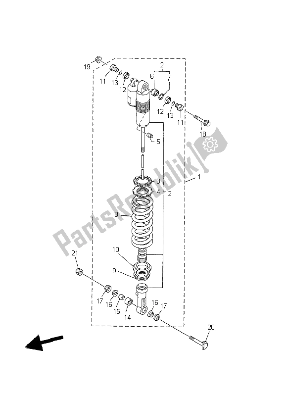 Todas las partes para Suspensión Trasera de Yamaha WR 426 400F 2002