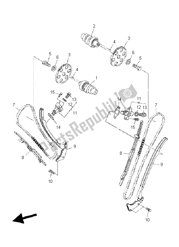 All parts for the Camshaft & Chain of the Yamaha XVS 950A 2011