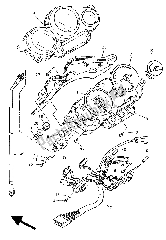 Toutes les pièces pour le Mètre du Yamaha FZR 600R 1994