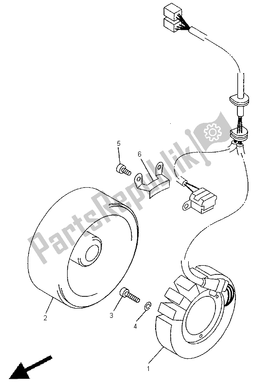 All parts for the Generator of the Yamaha TDM 850 1998