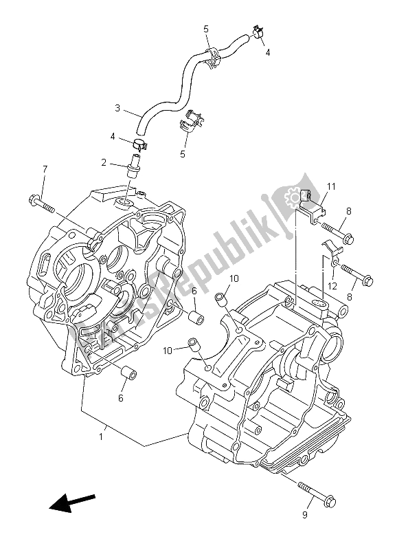 All parts for the Crankcase of the Yamaha TT R 125E SW LW 2006