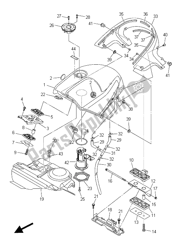 Wszystkie części do Zbiornik Paliwa Yamaha FJR 1300 AE 2015