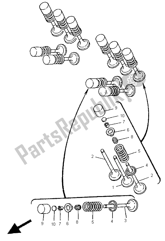 Toutes les pièces pour le Soupape du Yamaha TRX 850 1996