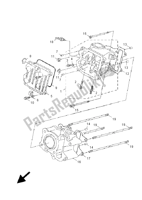 All parts for the Cylinder Head of the Yamaha XF 50 4T Giggle 2009