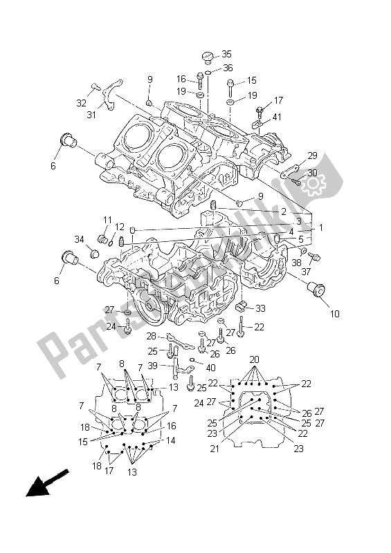 Toutes les pièces pour le Carter du Yamaha XVZ 13 TF 1300 1999