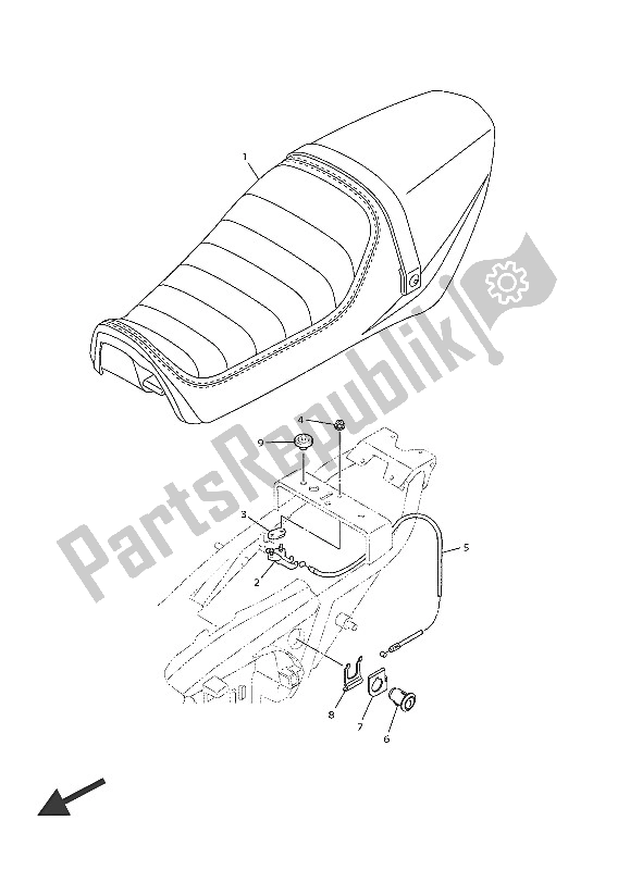 All parts for the Seat of the Yamaha XJR 1300C 2016