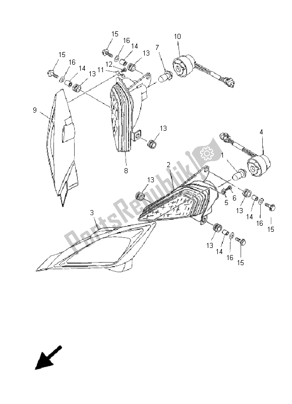 Tutte le parti per il Faro del Yamaha YFM 700R 2009