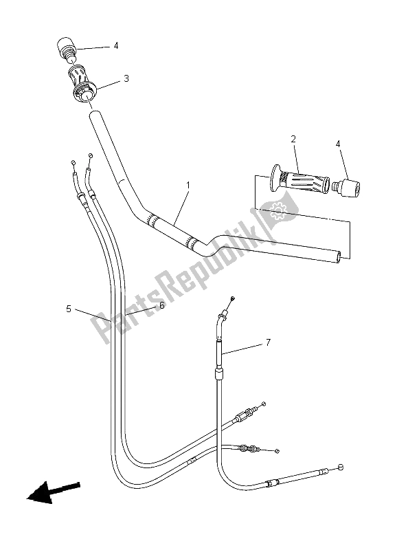 Alle onderdelen voor de Stuurhendel En Kabel van de Yamaha XJ6 SY 600 2009