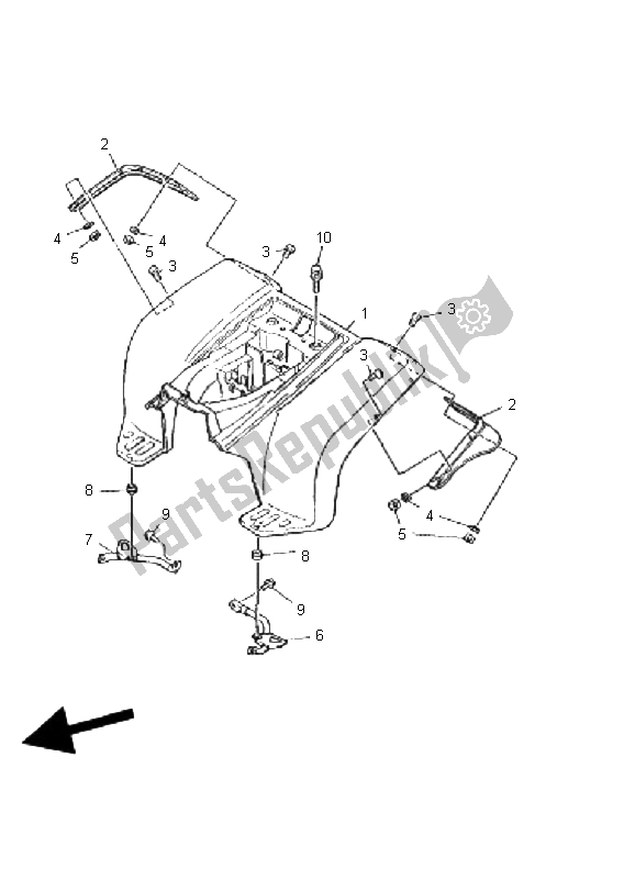 Todas las partes para Guardabarros Trasero de Yamaha YFM 80 Badger 2001