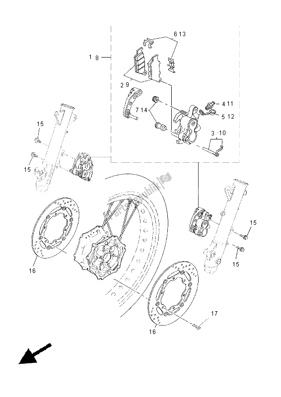 Tutte le parti per il Freno Anteriore del Yamaha XT 660 ZA Tenere 2012