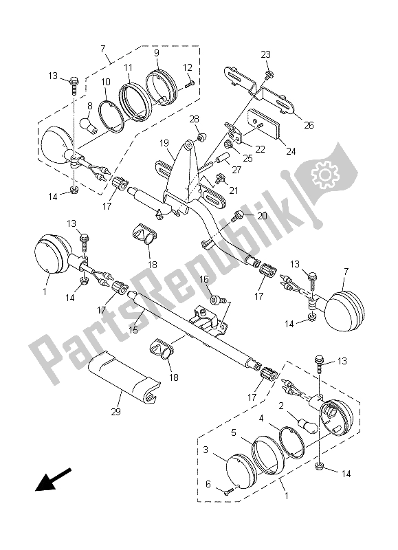 Todas las partes para Luz Intermitente de Yamaha XV 1600A Wildstar 1999