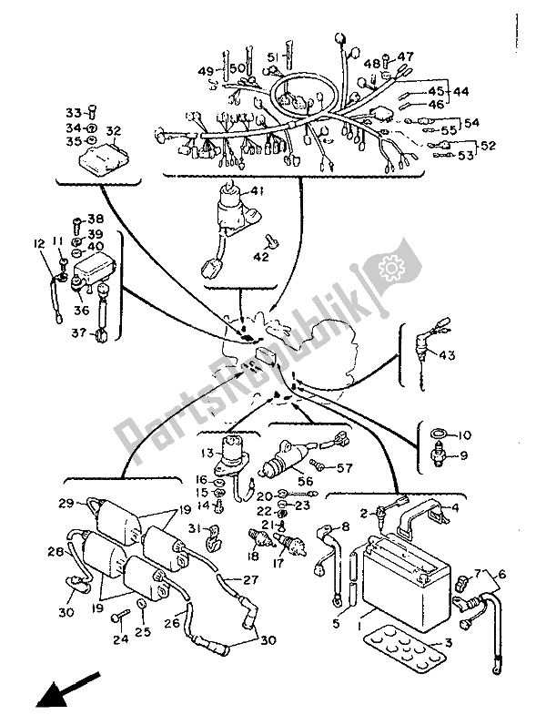 Toutes les pièces pour le électrique 2 du Yamaha XVZ 12 TD Venture Royal 1300 1988