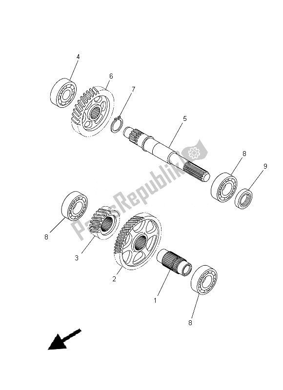 All parts for the Transmission of the Yamaha XP 500A 2013