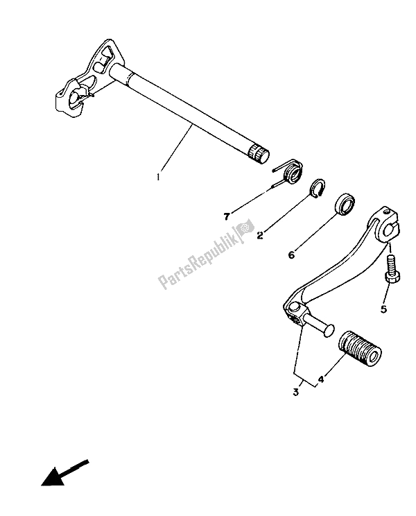 Alle onderdelen voor de Shifter van de Yamaha DT 125 LC 1986