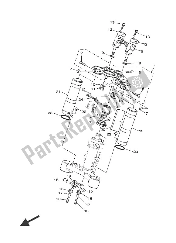 Alle onderdelen voor de Sturen van de Yamaha MT-07 700 2016